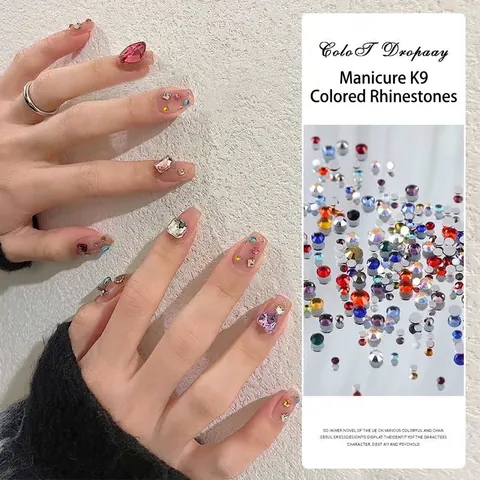 Mixed Color Flatback Nail Art Rhinestones Heart Shape Geometric Crystals For Manicure Decoration DIY Crafts Accessories