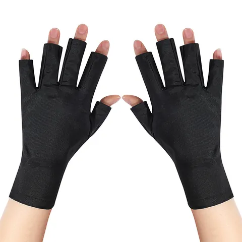 Nail UV Protection Gloves Fingerless Sunscreen Protective Gloves For Manicure LED UV Lamp Shield Fingerless Mittens Skin Care