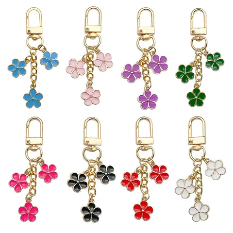 Creatieve Kleurrijke Bloem Sleutelhanger Hanger Zinklegering Emaille Madeliefje Tas Hanger Oortelefoon Case Decoratie