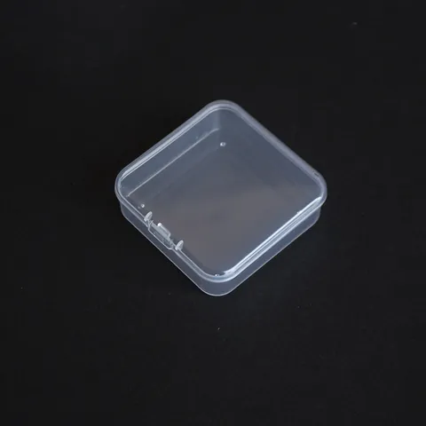 Transparent Square PP Plastic Storage Box With Lid Small Clear Packaging Case For Jewelry Hardware Parts Organization