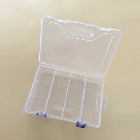 Caja de Almacenamiento de Plástico PP Transparente de Doble Capa Dividida para Joyería Componentes Electrónicos Costura