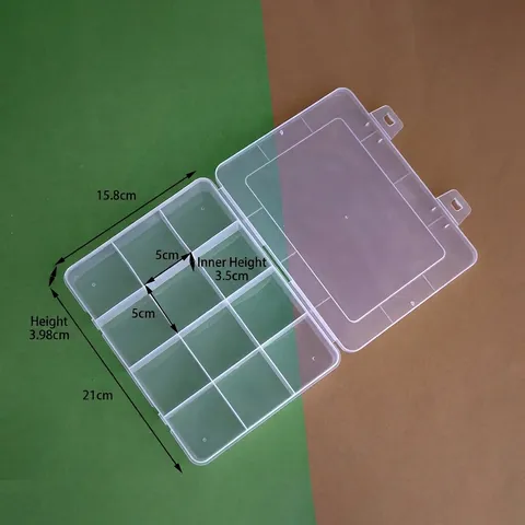 Transparente PP Kunststoff Aufbewahrungsbox Mit Festen Gittern Klarer Fach Organizer Für Kleine Hardware Perlen Schmuck Und Bastelbedarf