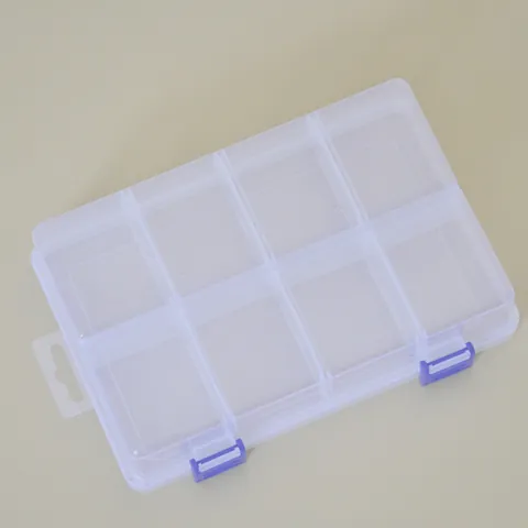 Large Transparent Plastic Storage Box With Adjustable Dividers Hardware Tools Organizer Box Eight Grid Parts Case Jewelry Beads Storage Container