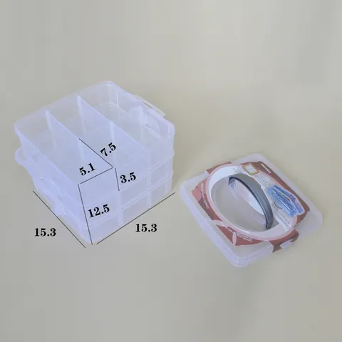 Mehrschichtige Tragbare Kunststoff Aufbewahrungsbox Mit Abnehmbaren Fächern Für Schmuck Make-Up Handwerk Werkzeuge Organizer Box