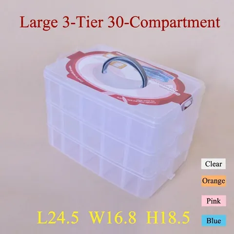 Tragbare Mehrschichtige Verstellbare Fach Kunststoff Aufbewahrungsbox Klarer Schmuck Spielzeug Organizer Koffer Mit Griff