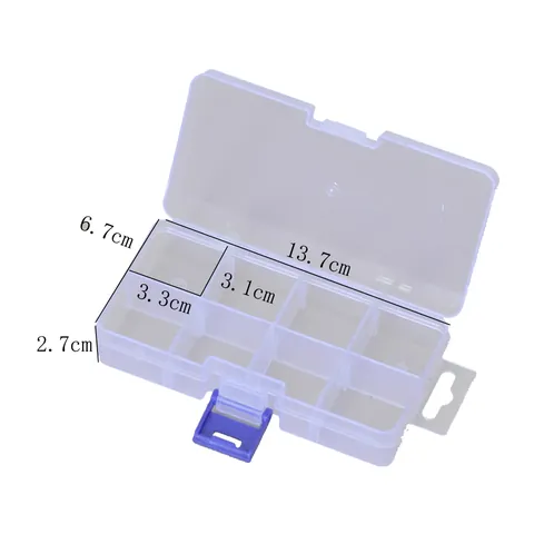 8-Grid Clear Plastic Storage Box Removable Dividers Transparent Organizer Case For Jewelry Beads Electronic Components Small Parts