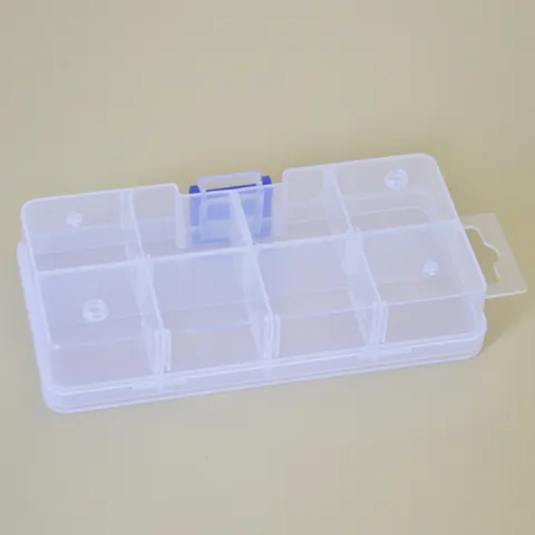 8-Grid Clear Plastic Storage Box Removable Dividers Transparent Organizer Case For Jewelry Beads Electronic Components Small Parts