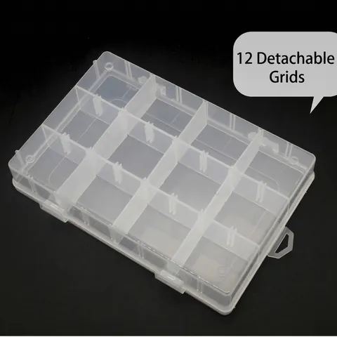 Transparent PP Plastic Storage Box Adjustable Dividers Multi-Compartment Case For Jewelry Hardware Organizing Tool Box
