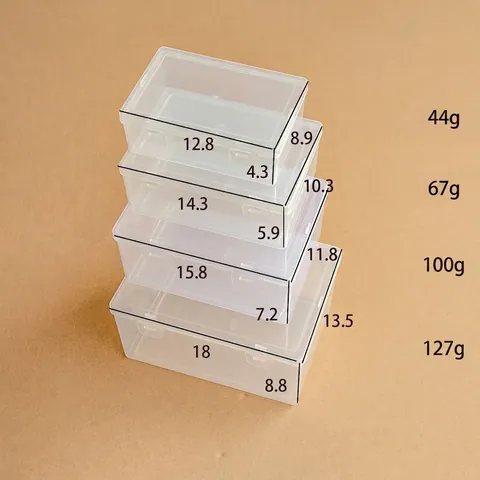 Large Transparent Rectangular Plastic Storage Box PP Case For Jewelry Electronic Parts With Lid Buckle Home Desk Organizer