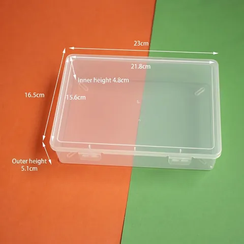 Tragbare Transparente Kunststoff Rechteckige Aufbewahrungsbox Mini Klarer Werkzeug-Organizer Mit Klappdeckel Für Angelausrüstung Schmuck