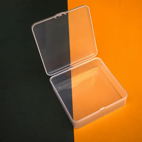 Clear Square Plastic Storage Box Portable Transparent Jewelry Organizer Case For Small Hardware Fishing Gear Cotton Swabs