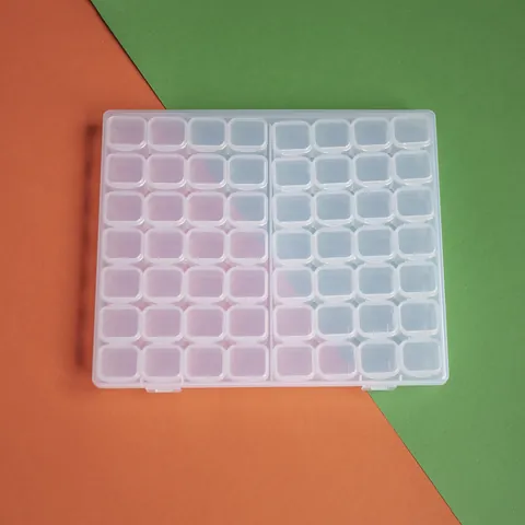 Tragbare 56 Gitter Transparente Kunststoff Aufbewahrungsbox Schmuck Organizer Für Diamant Malerei Perlen Aquarell Pigment Trenner Box