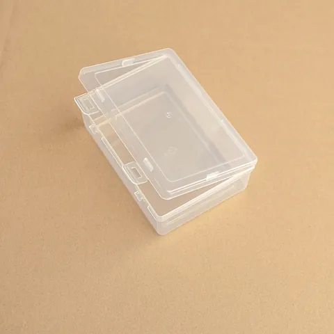 Large Transparent Rectangular Plastic Storage Box PP Case For Jewelry Electronic Parts With Lid Buckle Home Desk Organizer