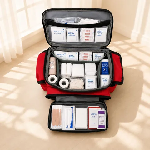 Borsa Medica in Tessuto Oxford Impermeabile Grande Capacità Kit di Primo Soccorso Organizer per Medicinali con Striscia Riflettente