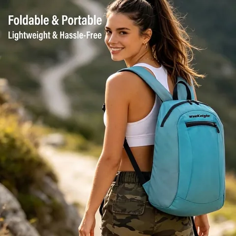Weekeight Lightweight Foldable Nylon Backpack Unisex Outdoor Hiking Trekking Bag Waterproof Ultra Light Large Capacity Daypack