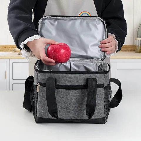 Isolierte Lunchtasche Große Kapazität Thermobox Handheld Wasserdicht Oxford Gewebe Kühltasche Für Büro Schule Picknick Damen Herren