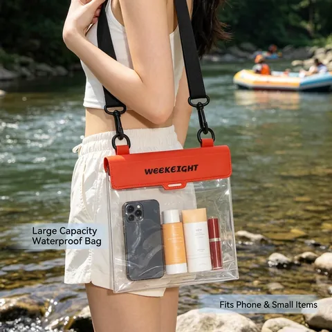 Grande Pochette Téléphone Étanche en PVC Sac Transparent Scellé Avec Sangle Réglable Pour Natation Plongée Dérive Protection Extérieure