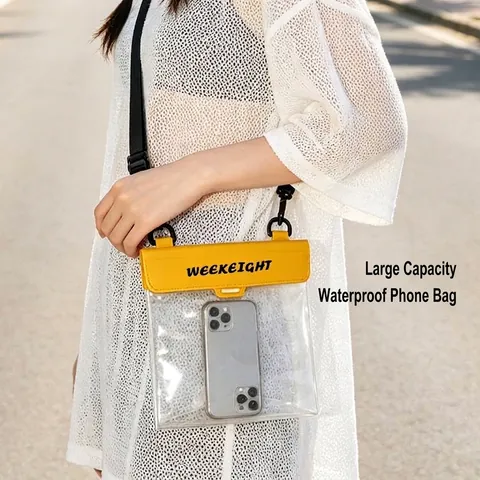 Grande Pochette Téléphone Étanche en PVC Sac Transparent Scellé Avec Sangle Réglable Pour Natation Plongée Dérive Protection Extérieure