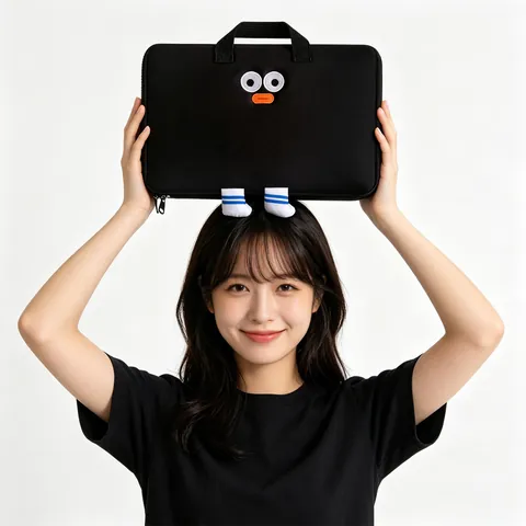 Linda Bolsa de Almacenamiento para Tableta con Ojos Grandes de Dibujos Animados Funda Portátil para IPad Estuche Protector Antigolpes