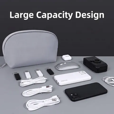 Waterproof Polyester Digital Accessories Storage Bag Portable Cable Organizer For Travel Data Line Power Bank Case