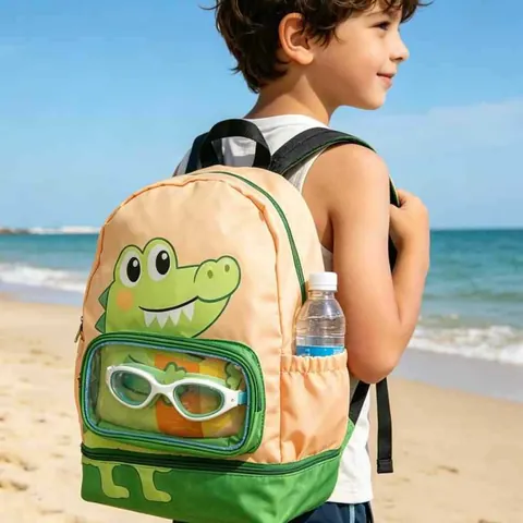 Kinder Wasserdicht Schwimmrucksack Trocken-Nass-Trennung Strandtasche Jungen Mädchen Cartoon Sport Aufbewahrung Rucksack