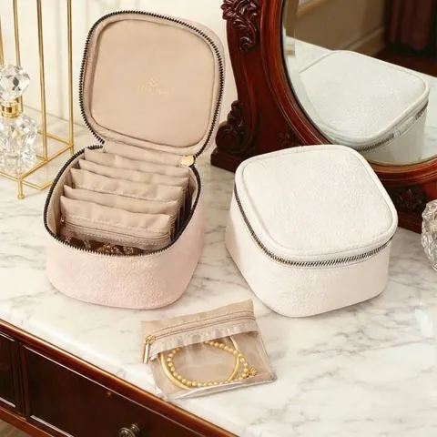 Portable PU Leather Jewelry Storage Box Set Litchi Texture Mini Bags Organizer For Earrings Rings Lipstick Travel Jewelry Case