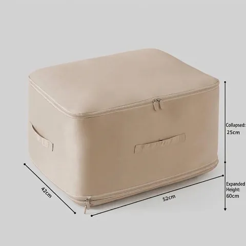 Expandable Sateen Duvet Storage Bag Compressed Packing Organizer For Bedding Clothing Moving Travel Large Capacity Portable Double Zipper