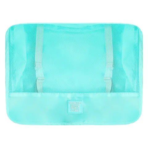 Waterproof Travel Luggage Organizer Mesh Storage Bag Drawstring Laundry Shoe Cosmetic Toiletries Flat Pouch For Suitcase