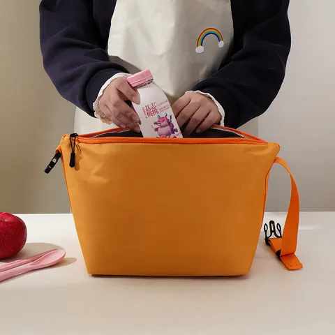 Insulated Lunch Bag Oxford Cloth Thermal Cooler Bento Box Tote Bag Waterproof Handbag For School Office Women Men