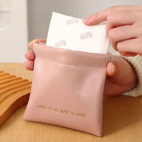 Portable Oxford Cloth Sanitary Napkin Storage Bag For Women Small Coin Purse Squeeze Opening Lipstick Cosmetic Organizer Bag