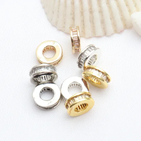 Koperen Baguette Strass Rondelle Tussenkralen Goud Zilver Verguld DIY Sieraden Maken Benodigdheden Voor Armband Ketting