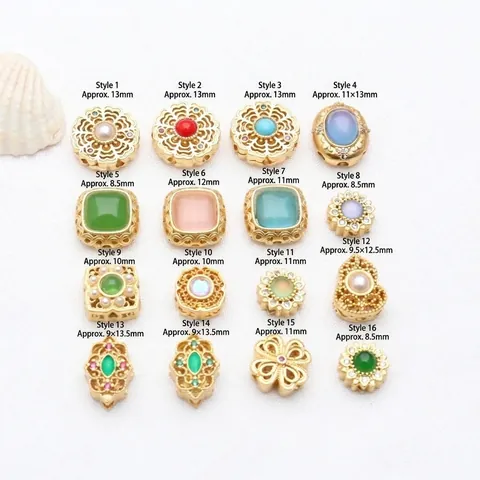 Vintage Antikgold-Stil Hohle Eingelegte Strass Künstliche Perle Kupfer Zwischenperlen Für DIY Armband Schmuckherstellung