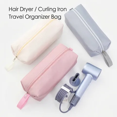 Portable Hair Dryer Storage Bag Polyester Waterproof Travel Organizer For Curling Iron Hair Styling Tools Women Gift