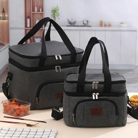 Double Layer Insulated Lunch Bag Waterproof Oxford Cloth Thermal Picnic Tote Cooler Box For Women Men Office School Outdoor