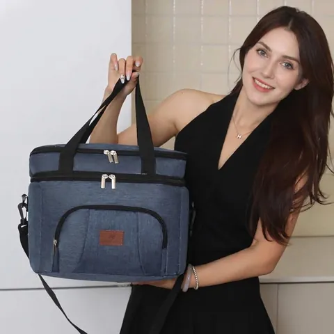 Double Layer Insulated Lunch Bag Waterproof Oxford Cloth Thermal Picnic Tote Cooler Box For Women Men Office School Outdoor