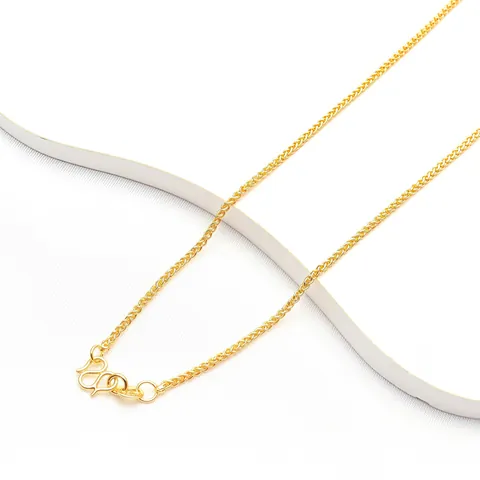 18K Gold Plated Copper Chopin Chain Necklace For Women Trendy Dragon Bone Link Clavicle Chain DIY Jewelry Accessories M Clasp