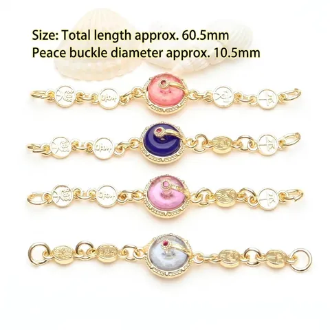 Copper Gold Plated Safety Buckle Extension Chain With Rhinestone For DIY Bracelet Necklace Jewelry Finding Accessory