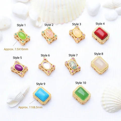 Antik Gold Stil Kupferperlen Vintage DIY Schmuckherstellung Lose Perlen Mit Eingelegten Strasssteinen Retro Schmuckzubehör