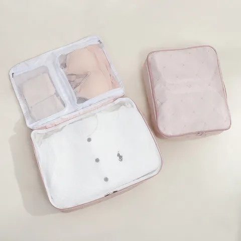 Portable Waterproof Travel Underwear Organizer Bag Compartmentalized Bra Panty Storage Case Suitcase Clothes Packing Organizer For Women