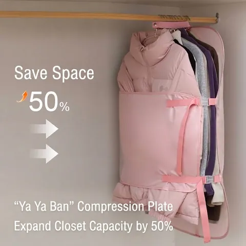 Hanging Closet Organizer For Clothes Dustproof Twill Fabric Garment Storage Bag Foldable Space Saving Compression Bag For Wardrobe Dorm