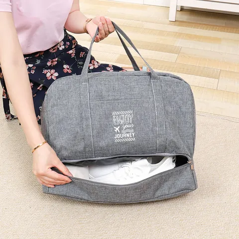 Large Capacity Waterproof Oxford Travel Bag Double Layer Duffel With Independent Shoe Compartment Dry Wet Separation Luggage Bag For Men Women