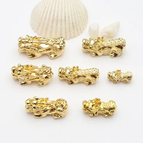 18K Vergulde Legering Pixiu Gelukskralen DIY Sieraden Maken Accessoires Voor Armband Ketting Rijkdom Geluk Bedeltjes Unisex DIY Kralen