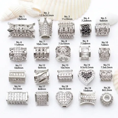 Platinierte Kupfer Strass Zwischenperlen Fasszylinder DIY Schmuckherstellung Material Für Armband Halskette Handwerk Charms