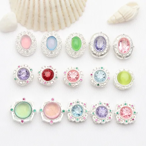 Copper Matte Silver Plated Artificial Stone Rhinestone Spacer Beads For DIY Bracelet Jewelry Making Findings Component Accessory
