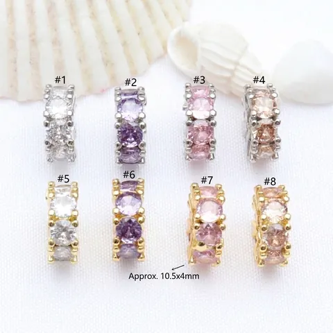 Cubic Zirconia Spacer Beads Copper 18K Gold Silver Plated Round Square Spacer Findings For DIY Jewelry Making Bracelet Necklace
