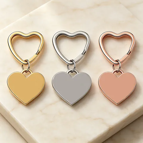 Minimalist Stainless Steel Heart Shaped Keychain For Couples Mirror Polished Heart Key Ring Pendant Hanging Jewelry Gift