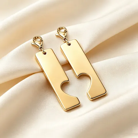 Ensemble de Porte-clés en Barre de Puzzle de Cœur en Acier Inoxydable Poli Miroir Pendentif de Couple DIY Gravable
