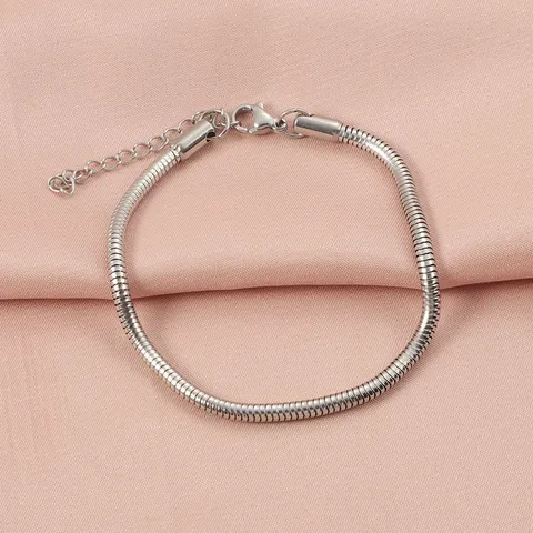 Minimalistisches Edelstahl 3MM Rundes Schlangenkette Armband Für Damen Herren Gold Silber Fußkettchen Mode Schmuck Geschenk