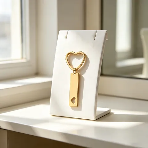 Gravierbarer Edelstahl Spiegel Herz Schlüsselanhänger Hohlstange Anhänger Minimalistisch Metall Schlüsselring Pärchen Schmuck Geschenk