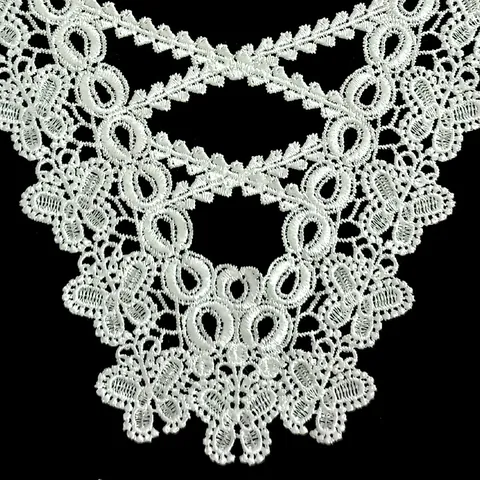 Polyester Embroidered Lace Fake Collar Hollow-out Butterfly Floral Pattern Clothing Neckline DIY Sewing Lace Trim Women